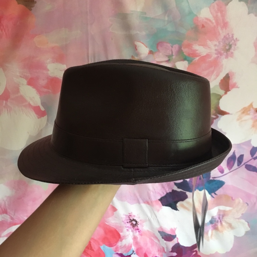 REAL LEATHER FEDORA